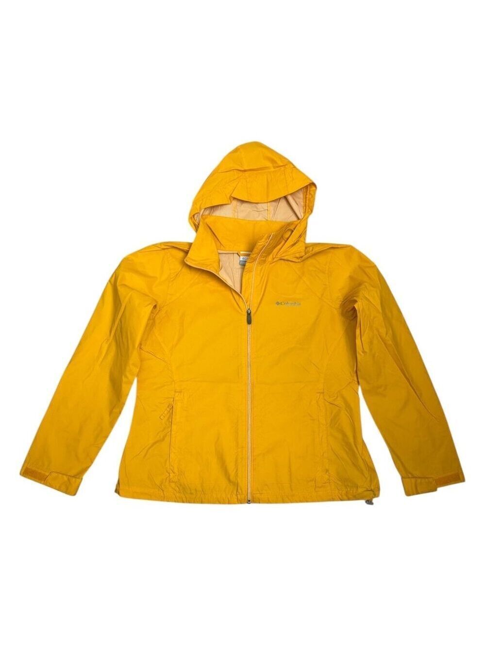 COLUMBIA Lightweight Yellow Windbreaker Outdoor Hooded Jacket Womens XL